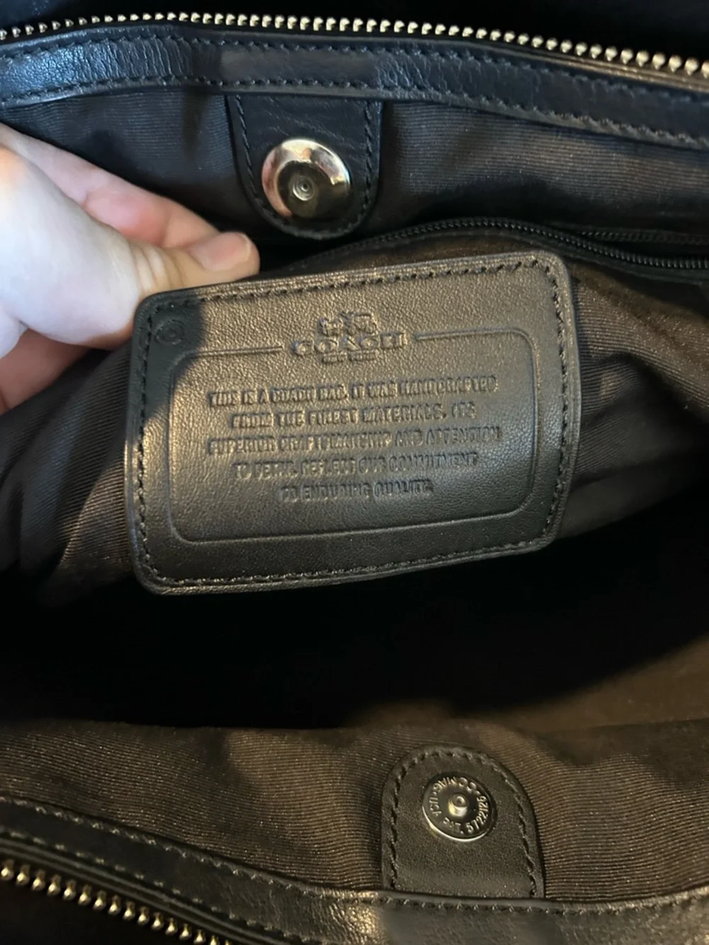 Coach Luggage Black Leather carry-on/Tote Bag - Picture 8 of 8